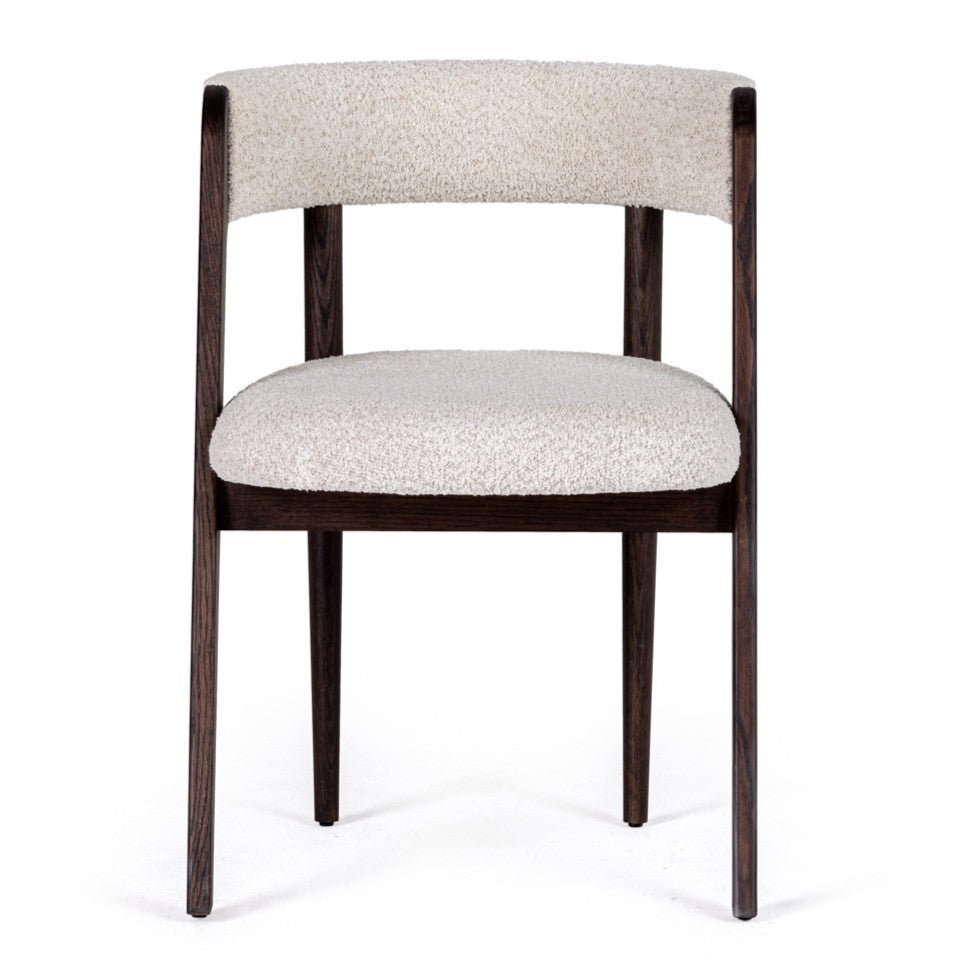 Vegas - Modern Cream Fabric + Walnut Oak Dining Chair (Set of 2) by VIG Furniture - View 4