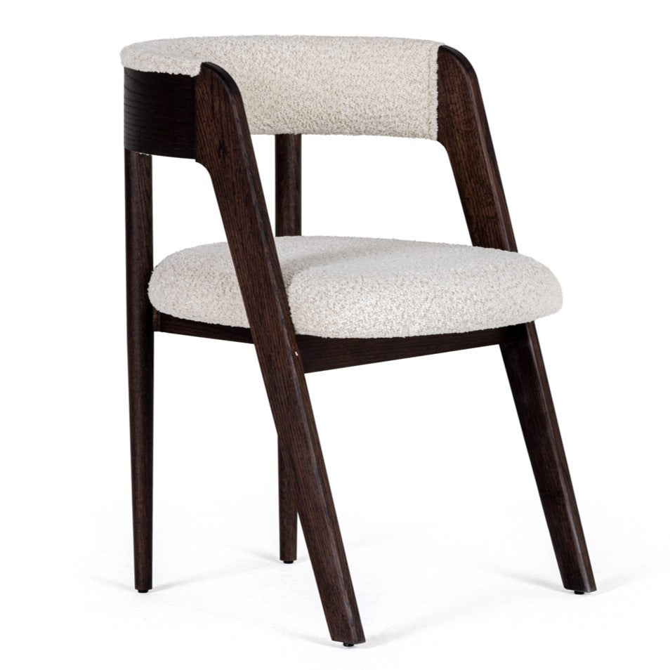 Vegas - Modern Cream Fabric + Walnut Oak Dining Chair (Set of 2) by VIG Furniture - View 1