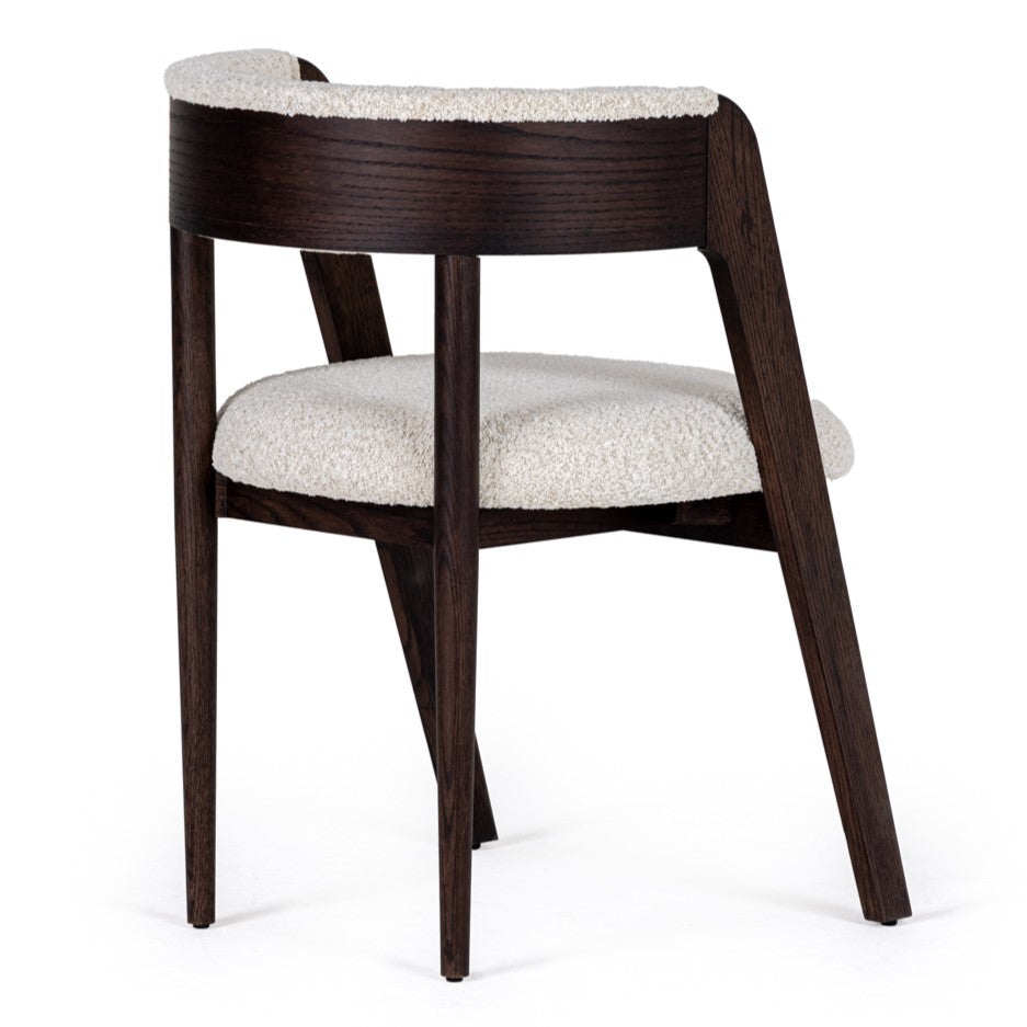 Vegas - Modern Cream Fabric + Walnut Oak Dining Chair (Set of 2) by VIG Furniture - View 5