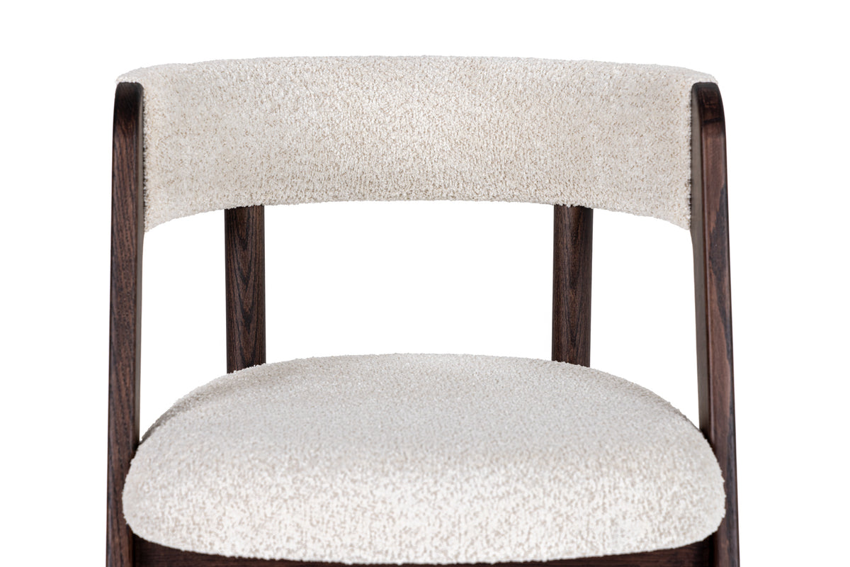 Vegas - Modern Cream Fabric + Walnut Oak Dining Chair (Set of 2) by VIG Furniture - View 2