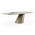 Vela - Modern Ceramic + Brass Dining Table by VIG Furniture - View 2