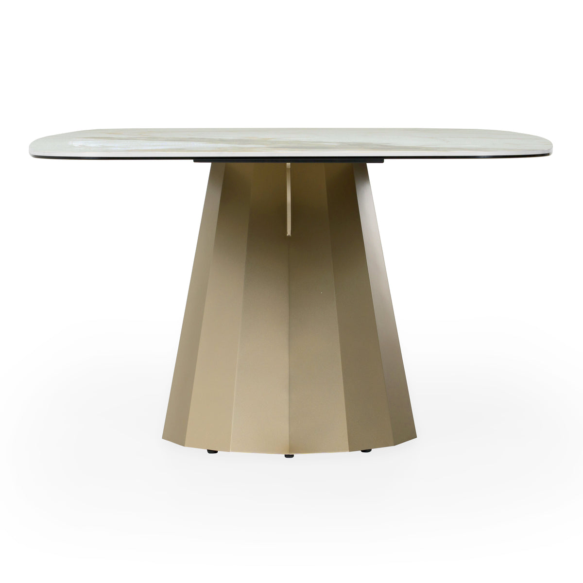 Vela - Modern Ceramic + Brass Dining Table by VIG Furniture - View 3