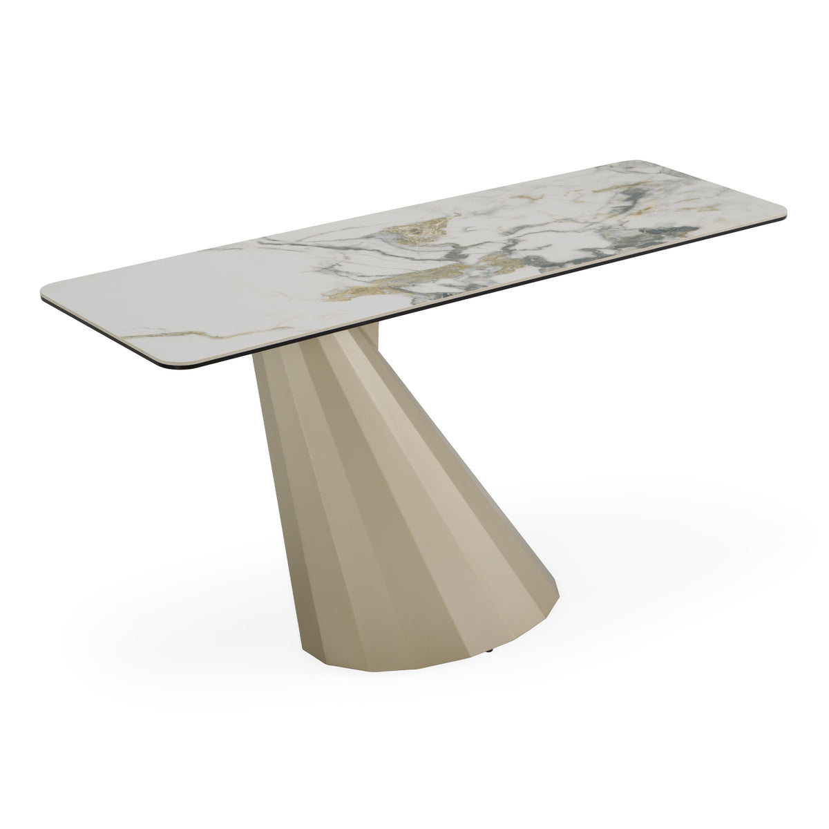Vela - Modern Ceramic + Brass Console Table by VIG Furniture - View 3
