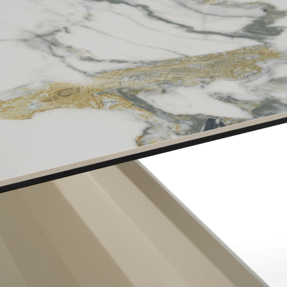 Vela - Modern Ceramic + Brass Console Table by VIG Furniture - View 6