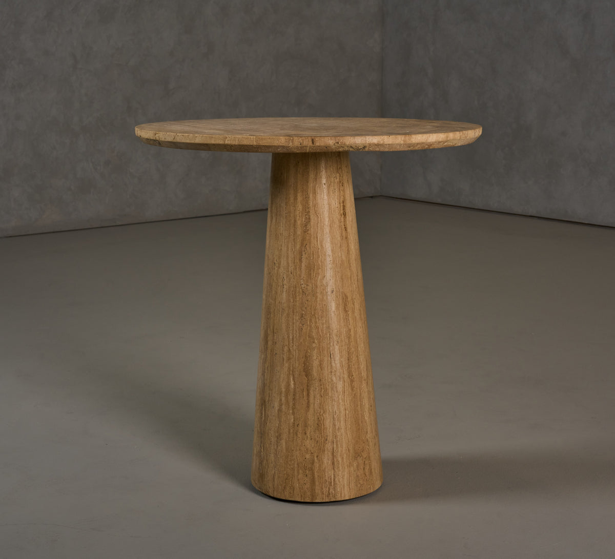 Velma - Modern Travertine Marble Round Dinette Table by VIG Furniture - View 2
