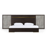 Velondra - Eastern King Modern Eucalypto + Marble Bed with Two Nightstands