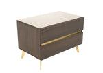 Velondra - Eastern King Modern Eucalypto + Marble Bed with Two Nightstands