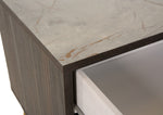 Velondra - Eastern King Modern Eucalypto + Marble Bed with Two Nightstands