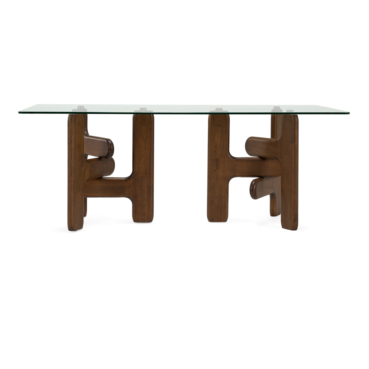 Velshi - Modern Glass + Walnut Rectangular Dining Table by VIG Furniture - View 1