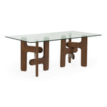 Velshi - Modern Glass + Walnut Rectangular Dining Table by VIG Furniture - View 2