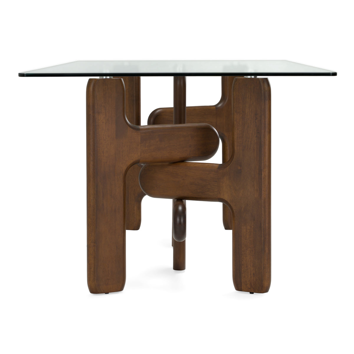 Velshi - Modern Glass + Walnut Rectangular Dining Table by VIG Furniture - View 3