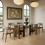 Velshi - Modern Glass + Walnut Rectangular Dining Table by VIG Furniture - View 6