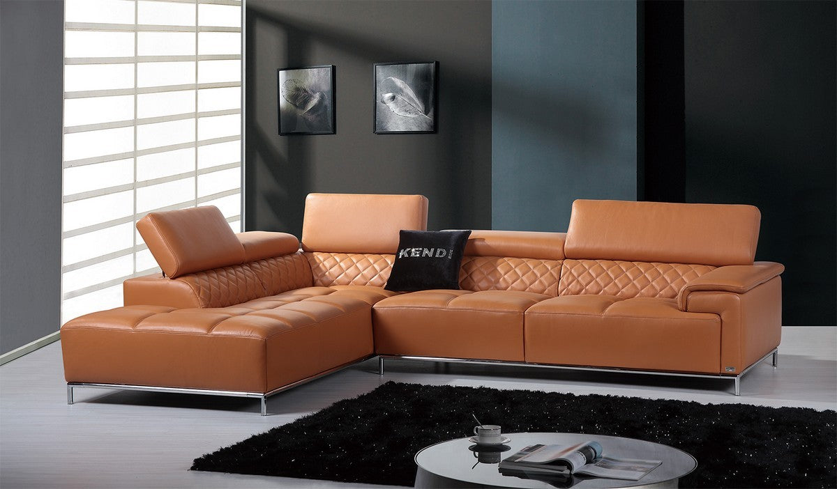 Half Leather Citadel Modern Leather Sectional Sofa by VIG Furniture - View 1