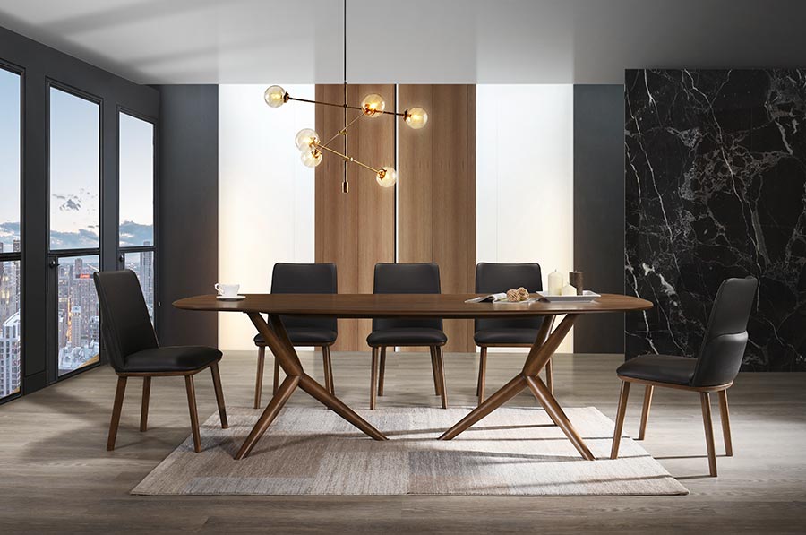 Utah - Modern Walnut Rectangular Dining Table by VIG Furniture - View 2