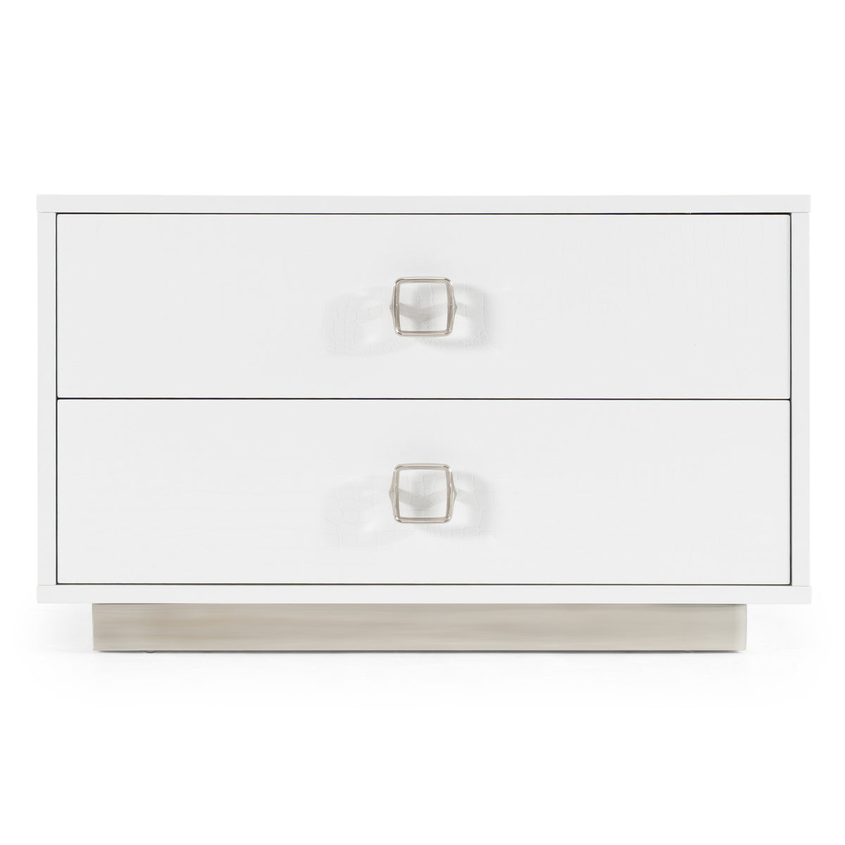 Victoria Modern White Crocodile Nightstand by VIG Furniture - View 1