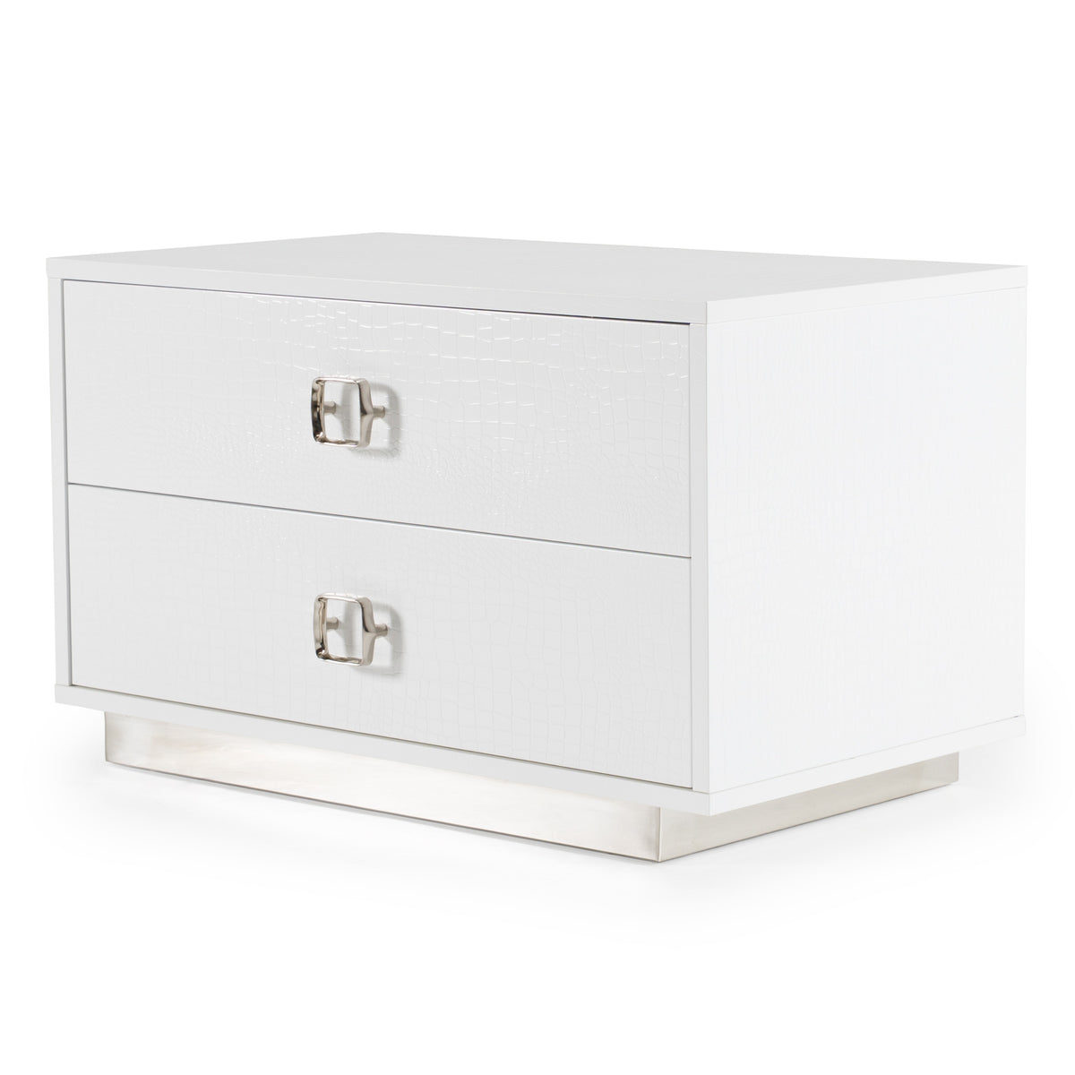 Victoria Modern White Crocodile Nightstand by VIG Furniture - View 13
