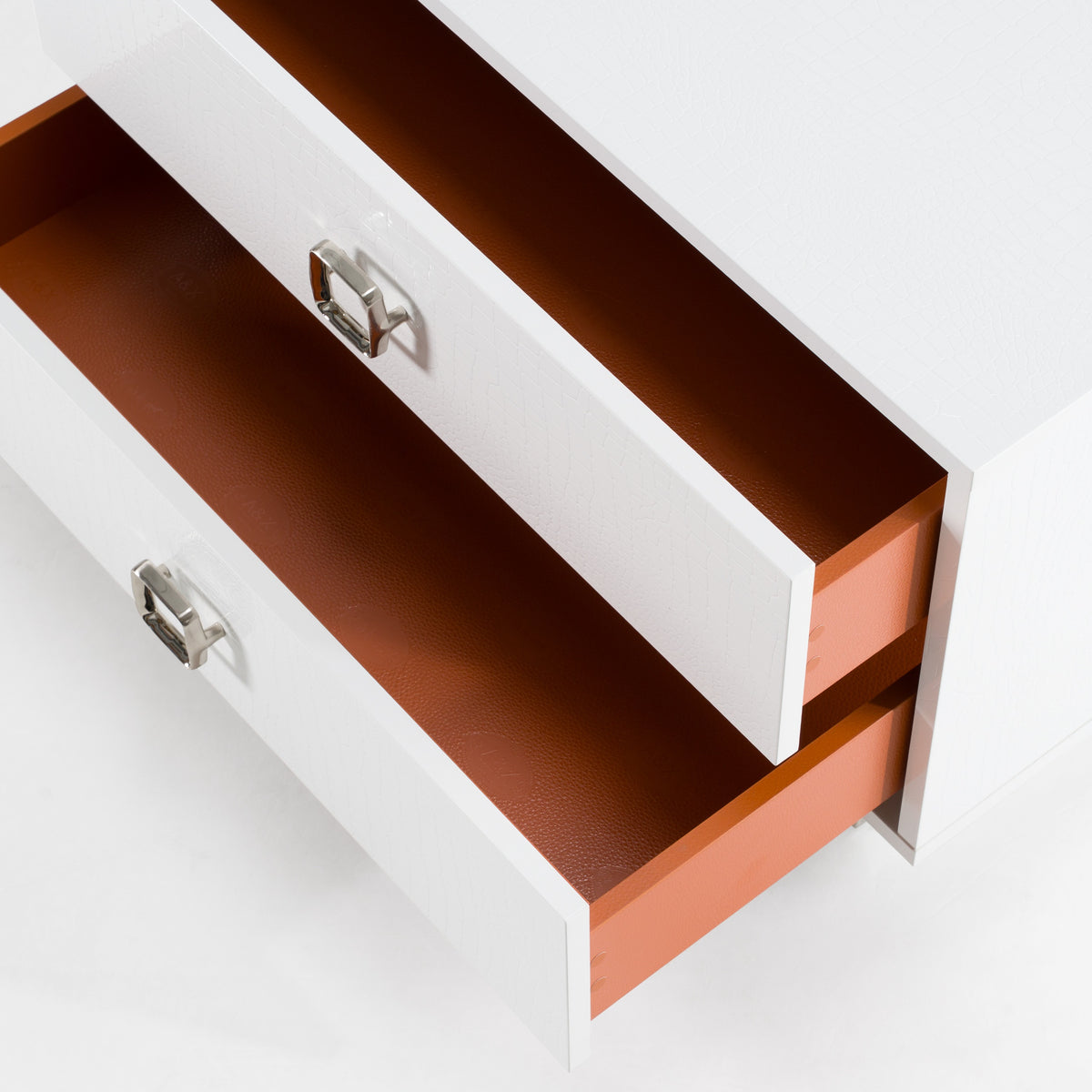 Victoria Modern White Crocodile Nightstand by VIG Furniture - View 17