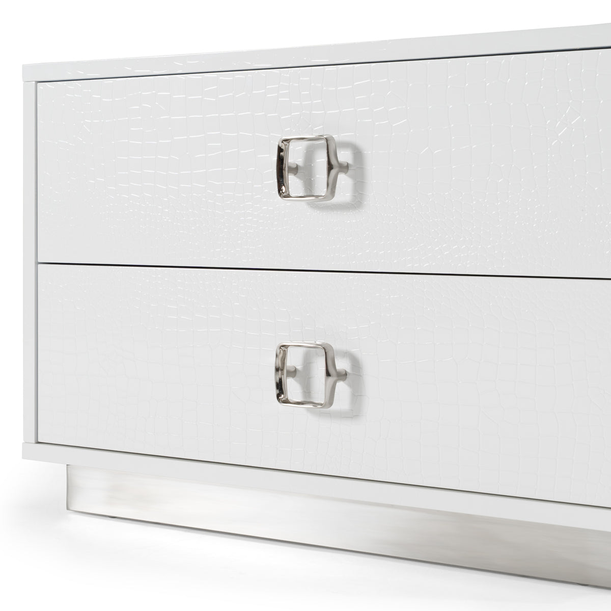 Victoria Modern White Crocodile Nightstand by VIG Furniture - View 18