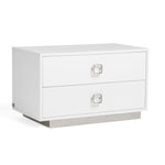 Victoria Modern White Crocodile Nightstand by VIG Furniture - View 2
