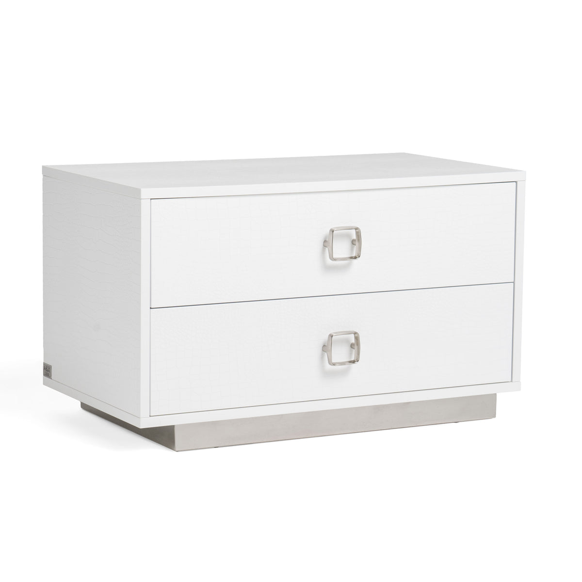 Victoria Modern White Crocodile Nightstand by VIG Furniture - View 2