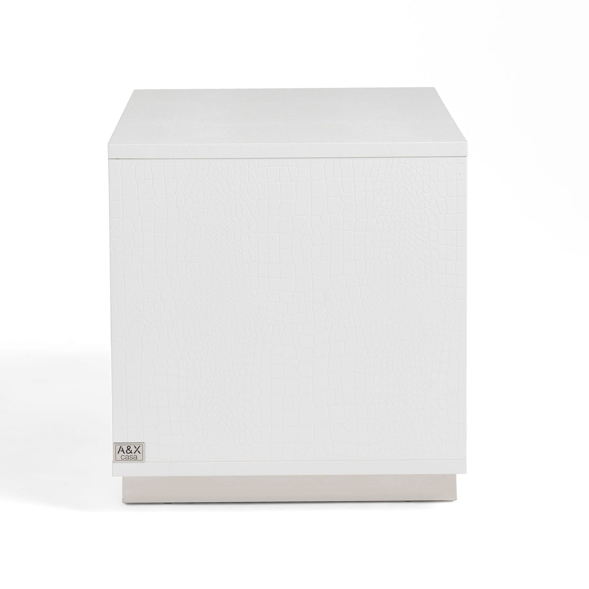 Victoria Modern White Crocodile Nightstand by VIG Furniture - View 5