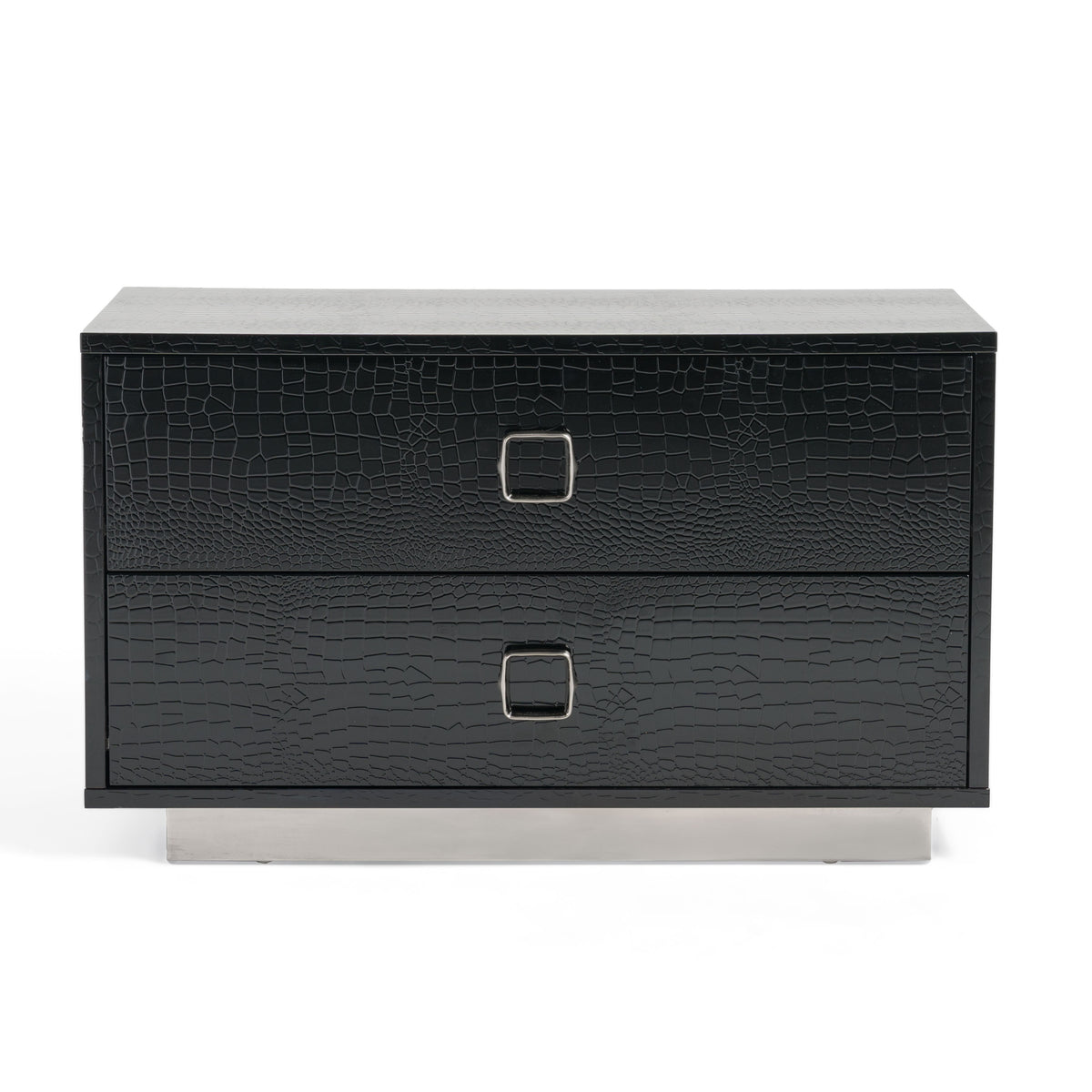 Victoria Modern Black Crocodile Nightstand by VIG Furniture - View 1