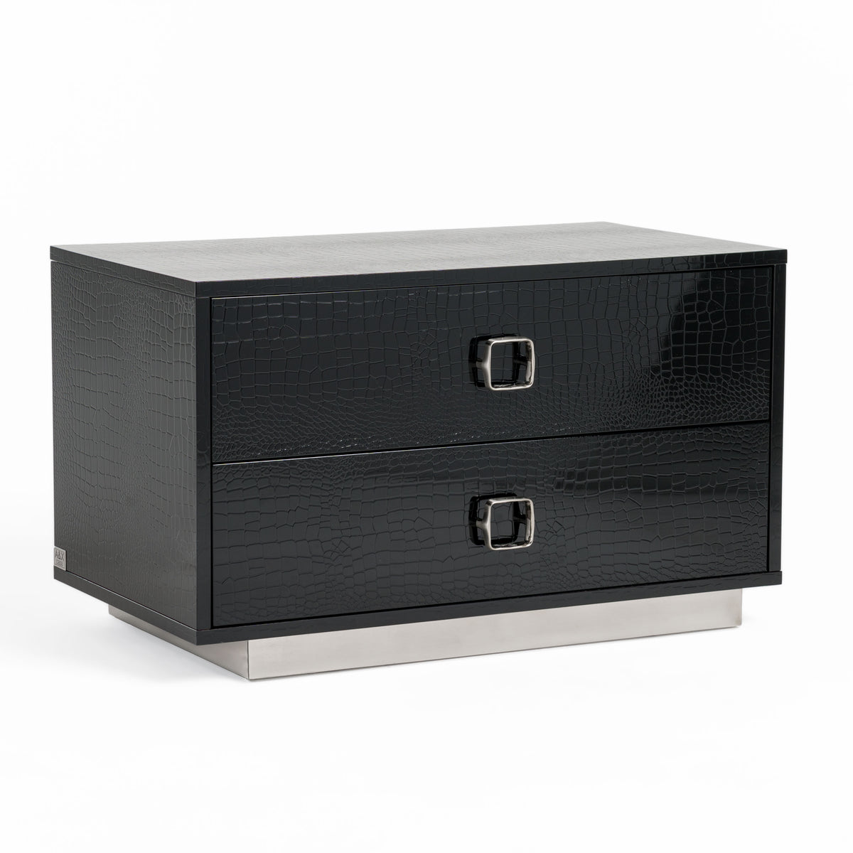 Victoria Modern Black Crocodile Nightstand by VIG Furniture - View 2