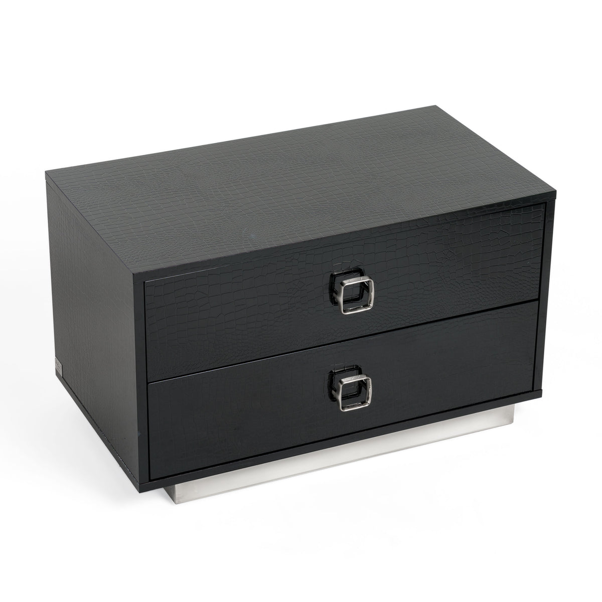 Victoria Modern Black Crocodile Nightstand by VIG Furniture - View 3