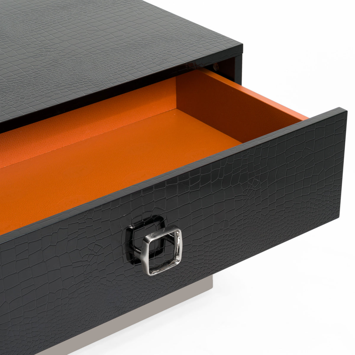 Victoria Modern Black Crocodile Nightstand by VIG Furniture - View 8