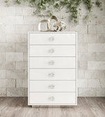 Victoria Modern White Crocodile Lacquer 6-Drawer Chest by VIG Furniture - View 2
