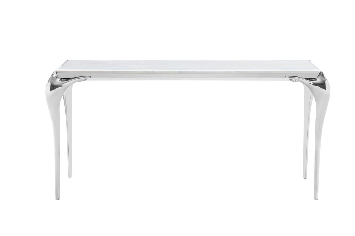 Vince - Faux Marble & Stainless Steel Console Table by VIG Furniture - View 3