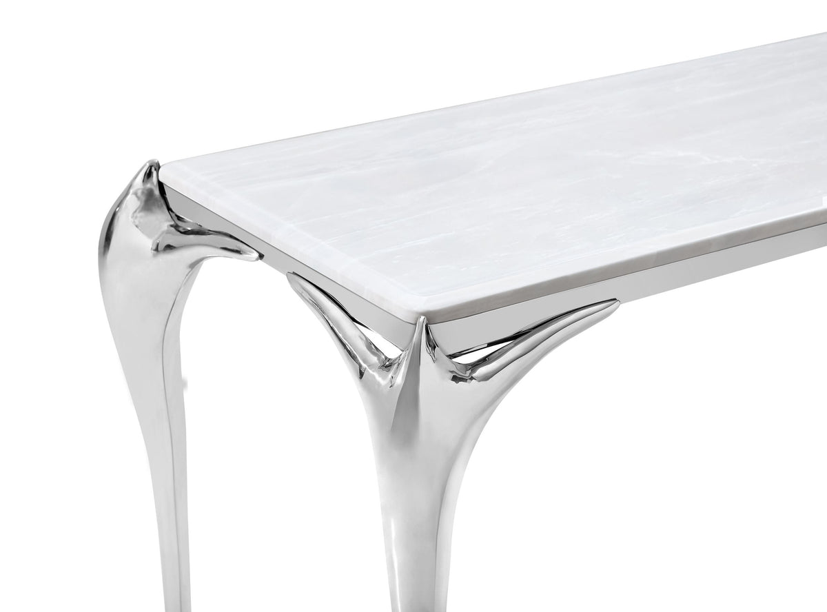 Vince - Faux Marble & Stainless Steel Console Table by VIG Furniture - View 6
