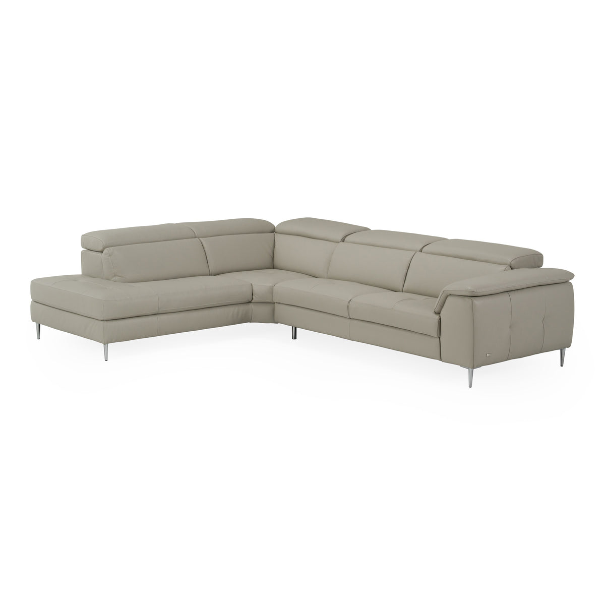 Viola - Italian Contemporary Grey Leather Left Facing Sectional Sofa by VIG Furniture - View 1