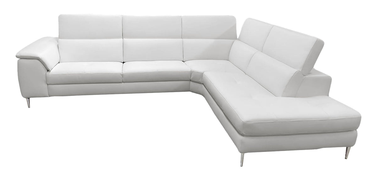 Viola - Italian Contemporary Grey Leather Right Facing Sectional Sofa by VIG Furniture - View 2
