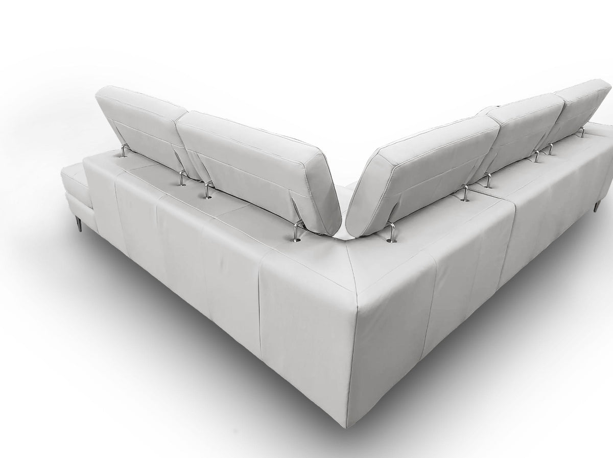 Viola - Italian Contemporary Grey Leather Right Facing Sectional Sofa by VIG Furniture - View 3