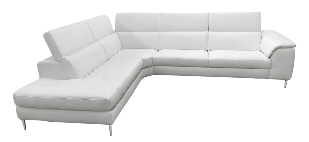 Viola - Italian Contemporary Grey Leather Left Facing Sectional Sofa by VIG Furniture - View 2