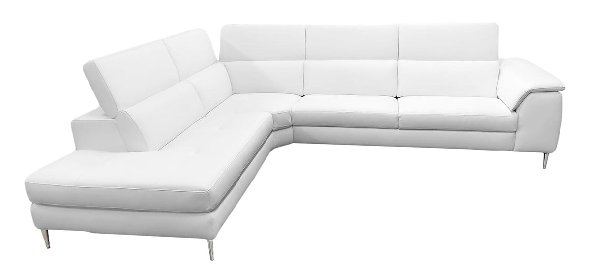 Viola - Italian Contemporary White Leather Left Facing Sectional Sofa by VIG Furniture - View 2