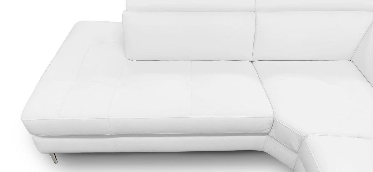 Viola - Italian Contemporary White Leather Left Facing Sectional Sofa by VIG Furniture - View 3