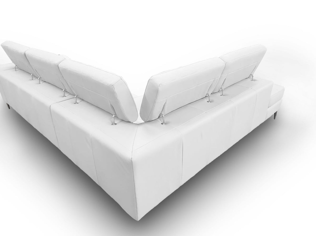 Viola - Italian Contemporary White Leather Left Facing Sectional Sofa by VIG Furniture - View 4