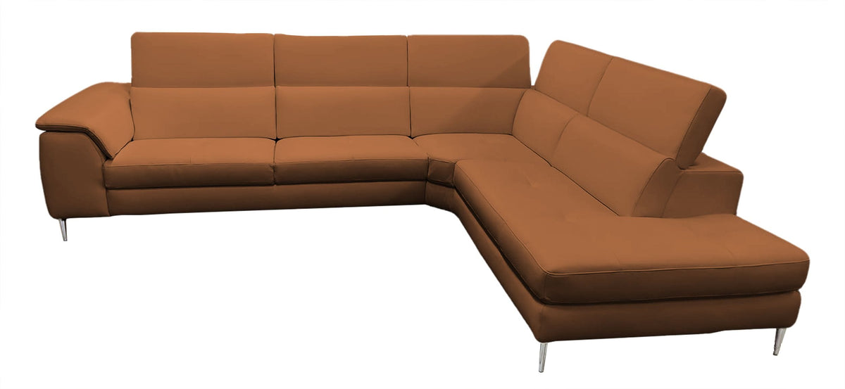 Viola - Italian Contemporary Cognac Leather Right Facing Sectional Sofa by VIG Furniture - View 2