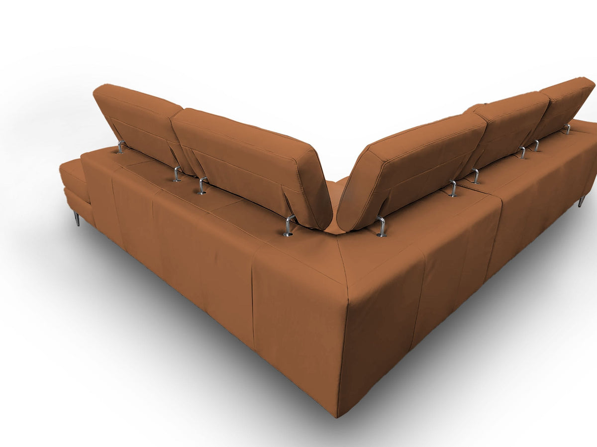 Viola - Italian Contemporary Cognac Leather Right Facing Sectional Sofa by VIG Furniture - View 3