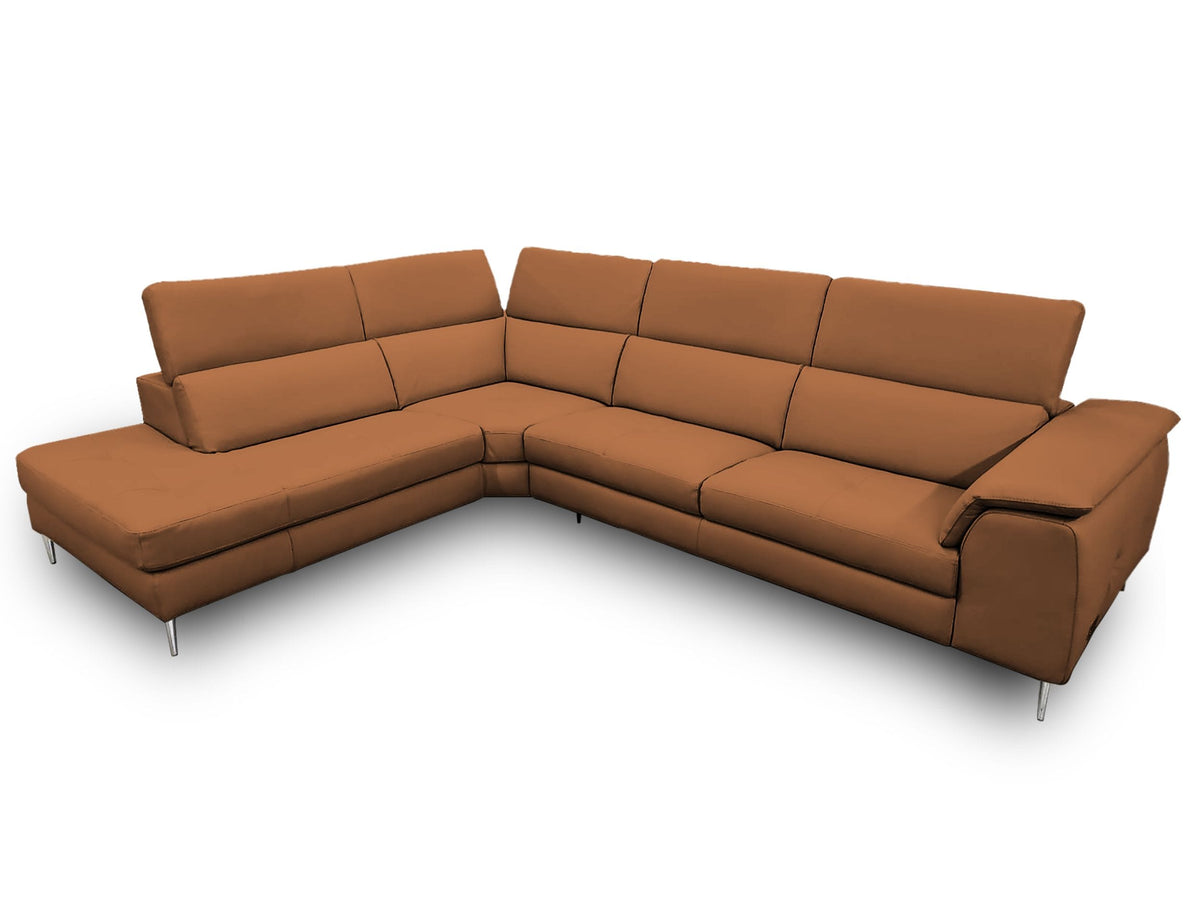 Viola - Italian Contemporary Cognac Leather Left Facing Sectional Sofa by VIG Furniture - View 2