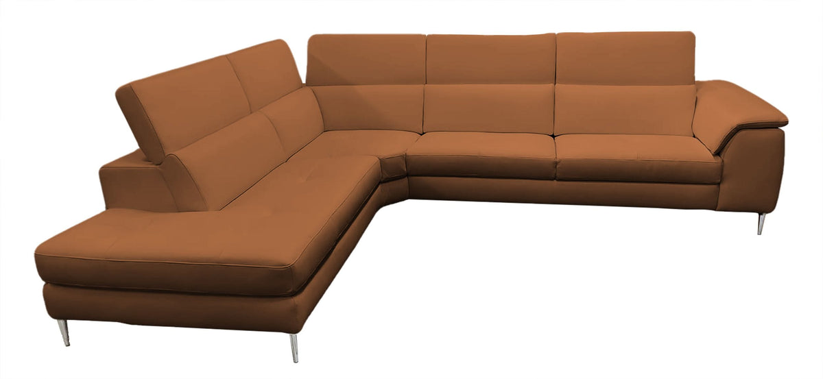 Viola - Italian Contemporary Cognac Leather Left Facing Sectional Sofa by VIG Furniture - View 3