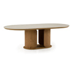 Walbrook - Modern Faux Travertine Ceramic + White Oak Oval Dining Table by VIG Furniture - View 3