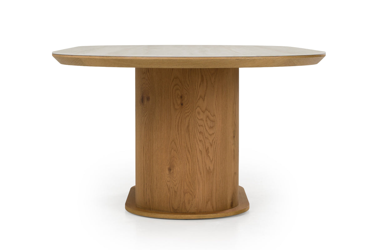 Walbrook - Modern Faux Travertine Ceramic + White Oak Oval Dining Table by VIG Furniture - View 5