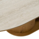 Walbrook - Modern Faux Travertine Ceramic + White Oak Oval Dining Table by VIG Furniture - View 6