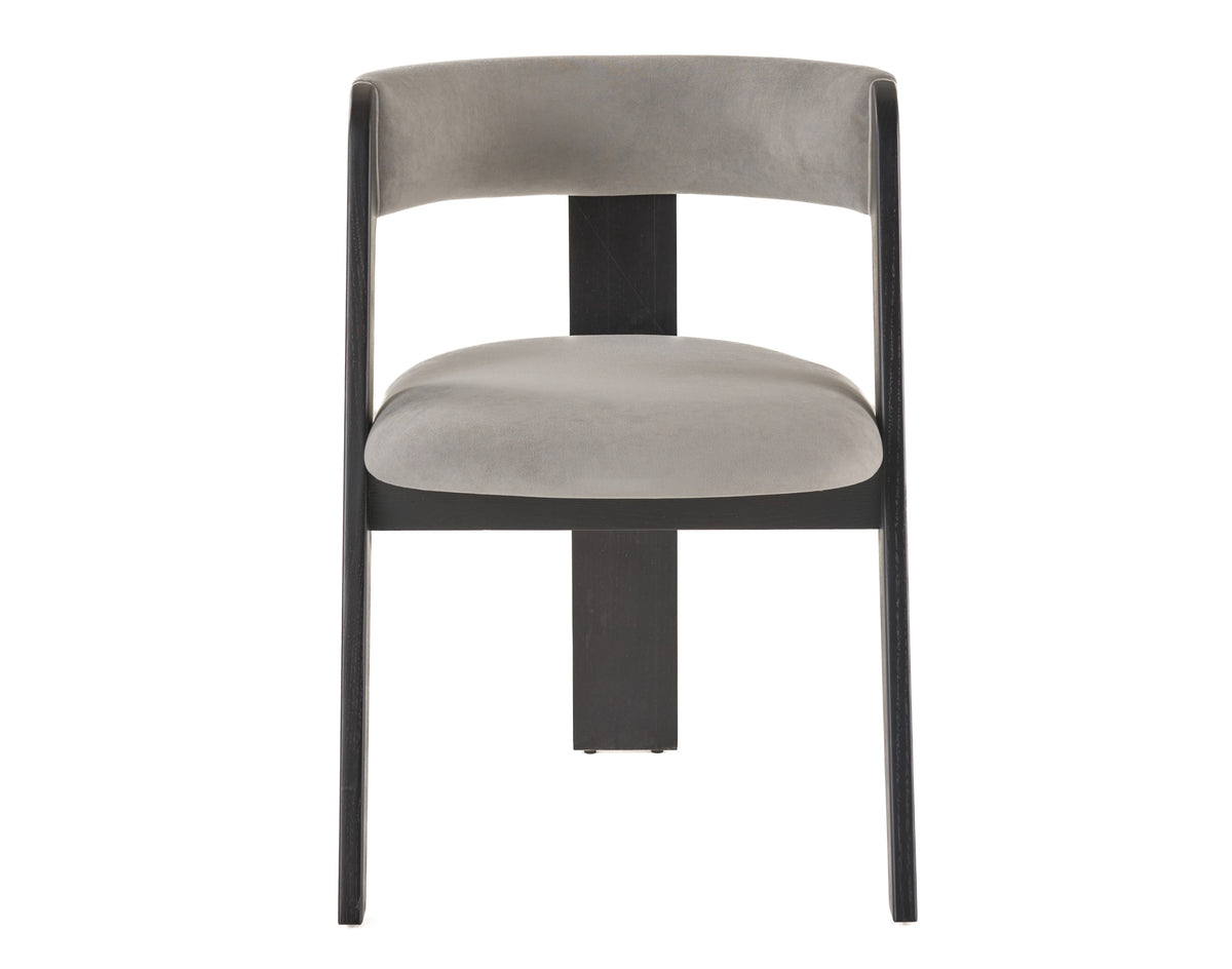 Washington - Modern Grey Fabric + Ebony Oak Dining Chair (Set of 2) by VIG Furniture - View 2