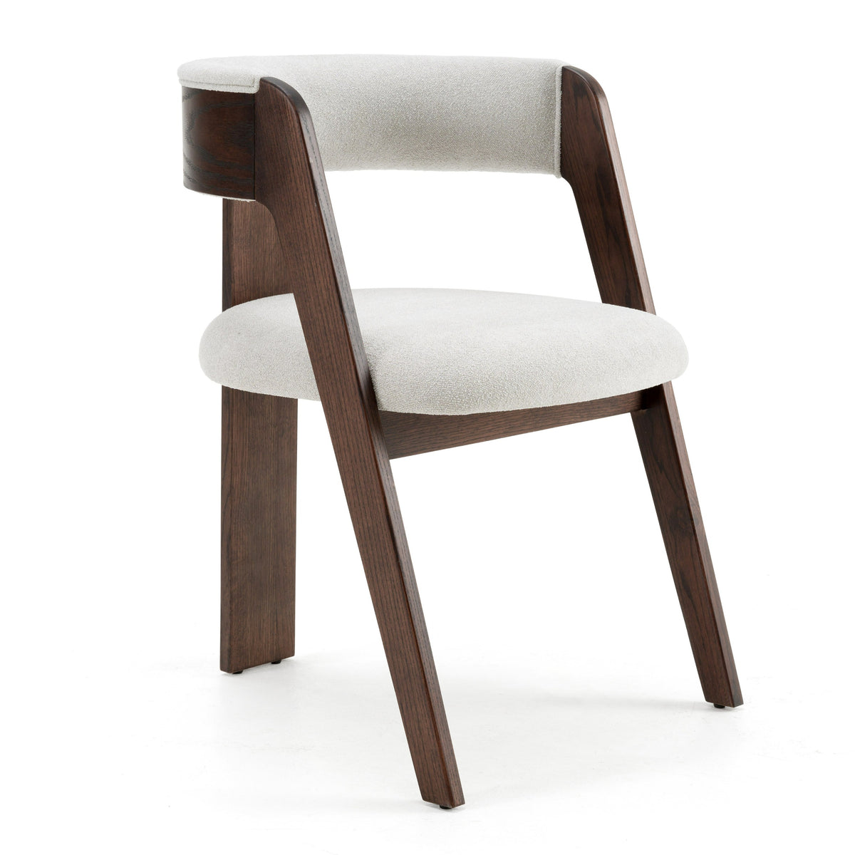 Washington - Modern Off-White Fabric + Brown Oak Dining Chair (Set of 2) by VIG Furniture - View 1