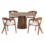 Weiss - Mid-Century Modern Walnut Round Dining Table by VIG Furniture - View 3