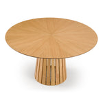 Weiss - Mid-Century Modern Natural Oak Round Dining Table by VIG Furniture - View 2